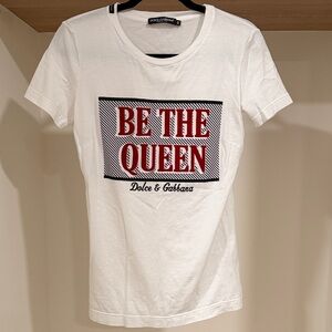 Dolce & Gabbana White 'Be The Queen' Tee